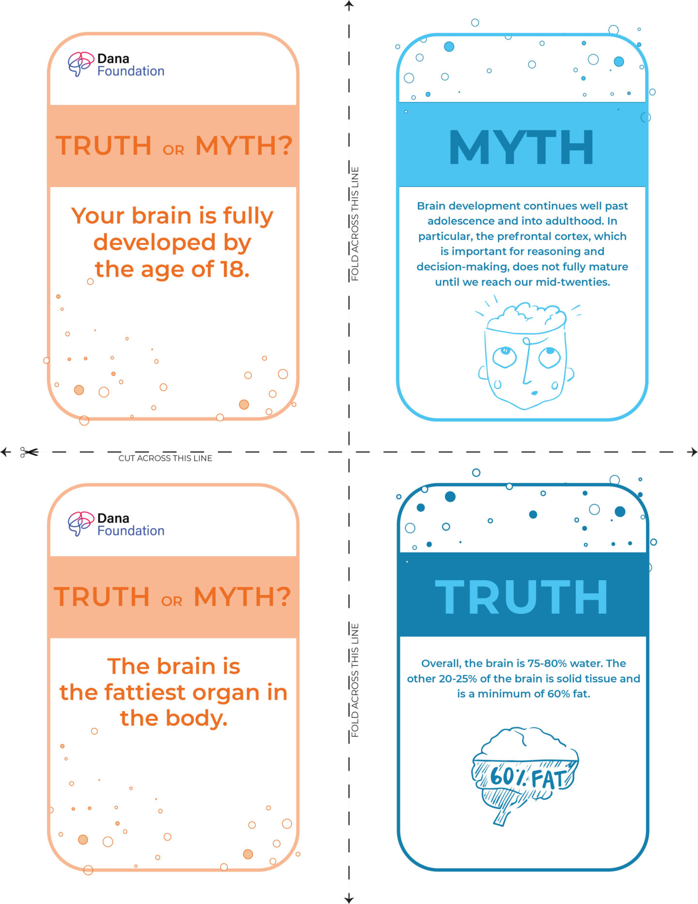 Truth or Myth Flash Cards (color) - Dana Foundation