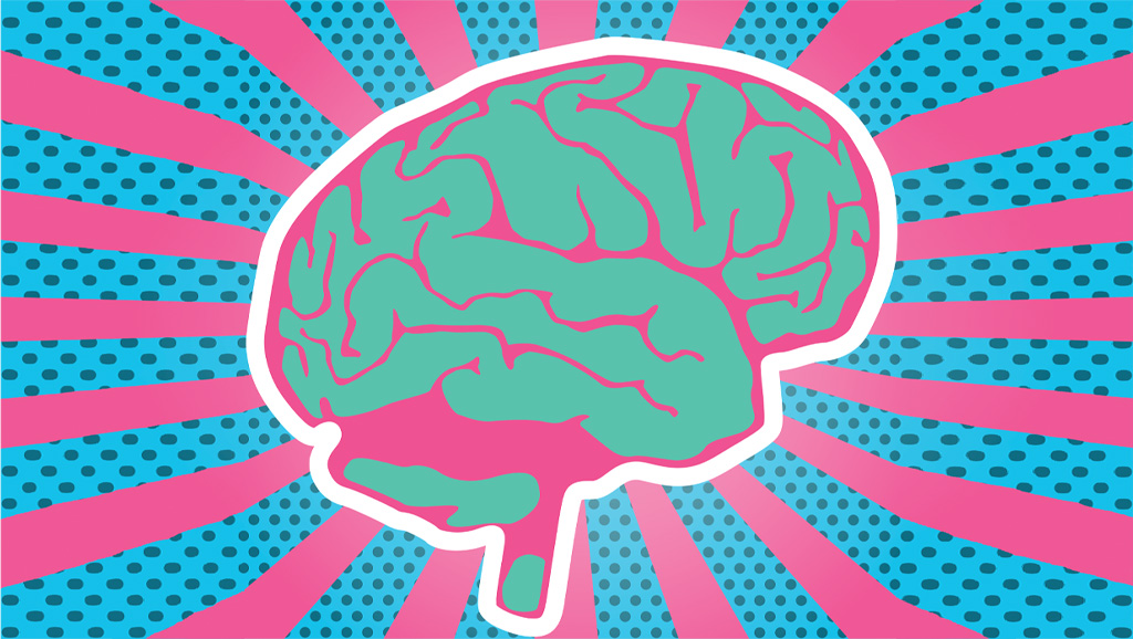 pop-art illustration of brain