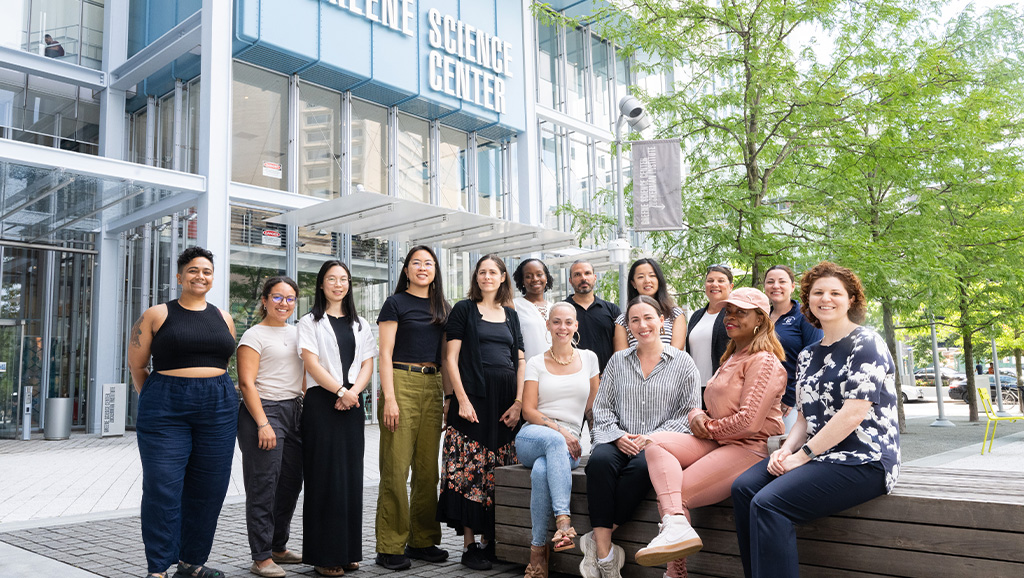 Group photo of middle school teachers in NYC