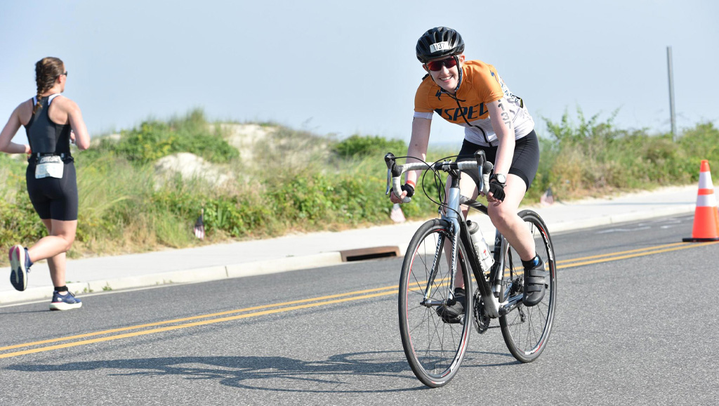 Photo of cyclist on the road